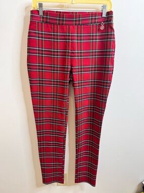 Tommy Hilfiger Red Plaid Cropped Women's Pants